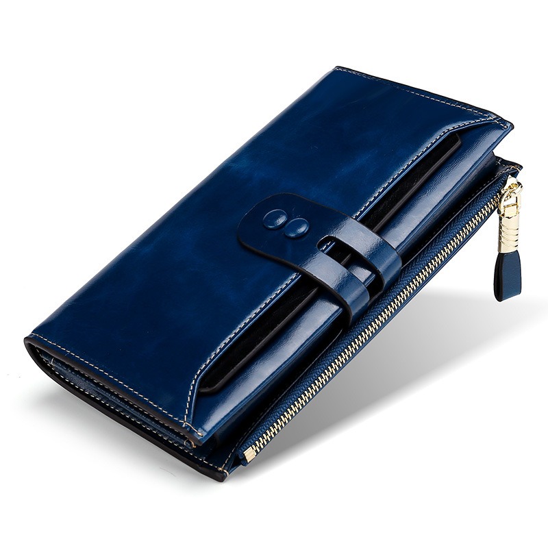 Women's RFID Leather Wallet (Blue)