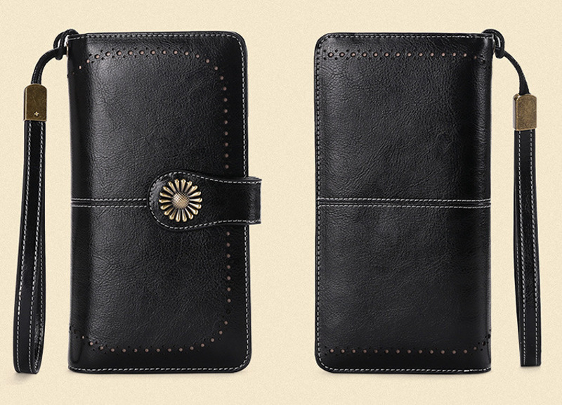 Black RFID leather wallet