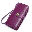 RFID-blocking Clutch Wallet For Women, Genuine Cow Leather 