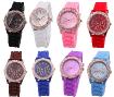 Ladies' Watch With Silicone Band And Rhinestones